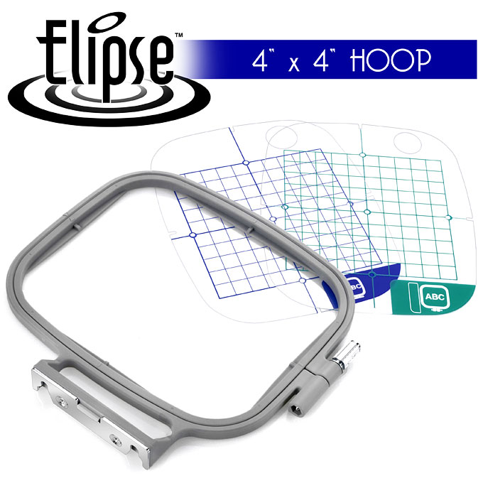 Elipse 4-inch x 4-inch Embroidery Hoop w/ Placement Grids