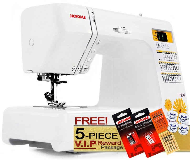 Janome Magnolia 7330 Computerized Sewing Machine w/ FREE! 5-Piece V.I.P Reward Package and FREE! 2nd-Day Shipping